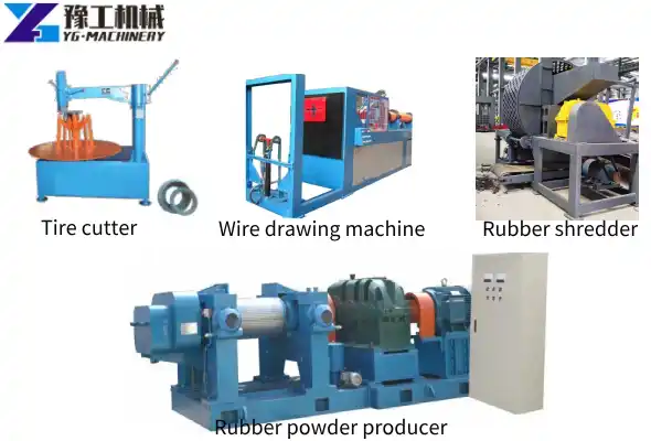 Tyre recycling automatic plant equipment