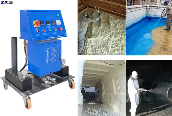 polyurethane spray foam equipment working